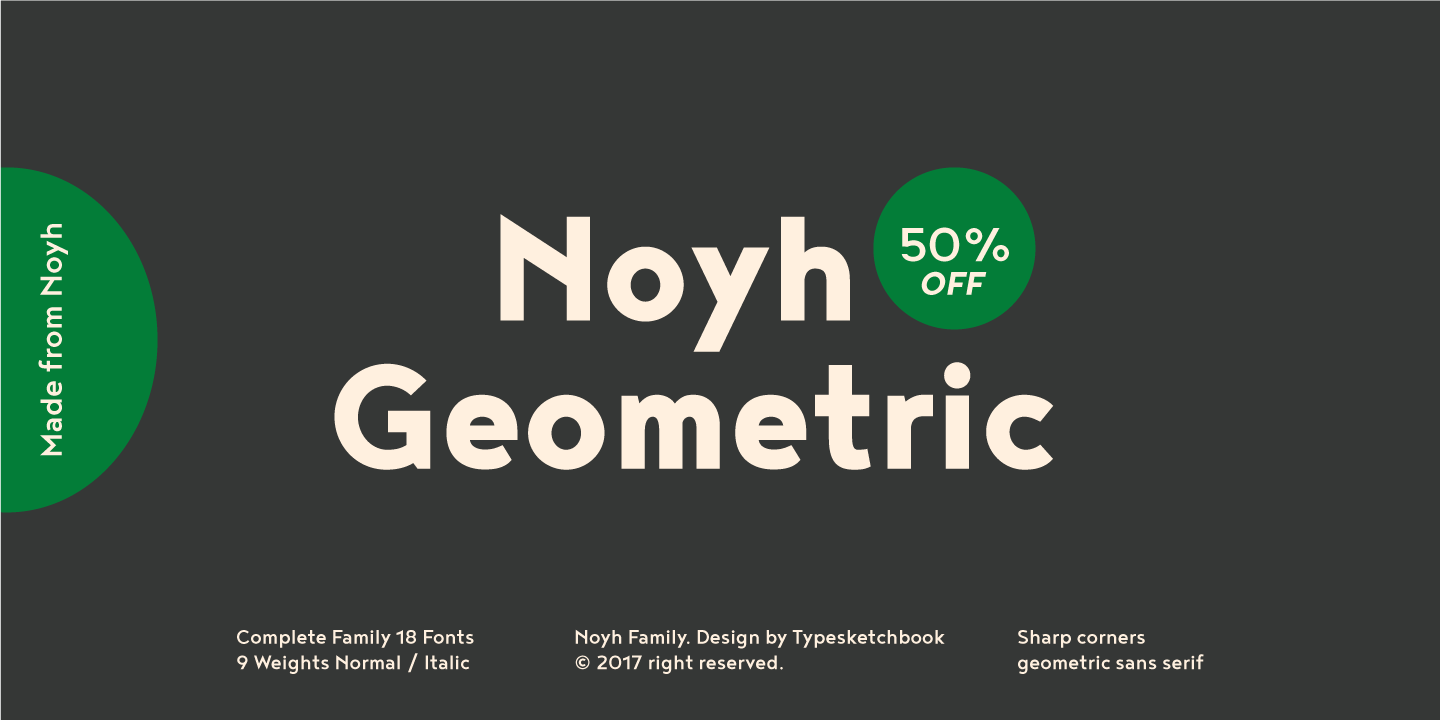 Beispiel einer Noyh Geometric Slim Extra Light Italic-Schriftart